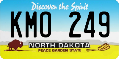 ND license plate KMO249