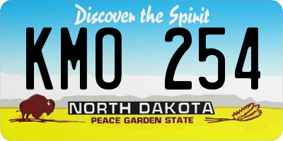 ND license plate KMO254