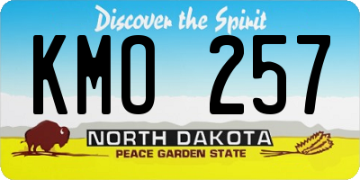 ND license plate KMO257