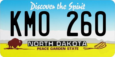 ND license plate KMO260