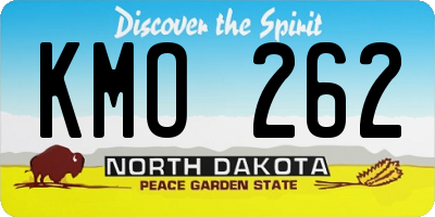 ND license plate KMO262