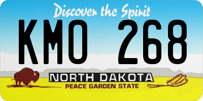 ND license plate KMO268