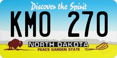 ND license plate KMO270