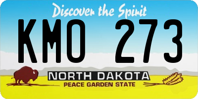 ND license plate KMO273