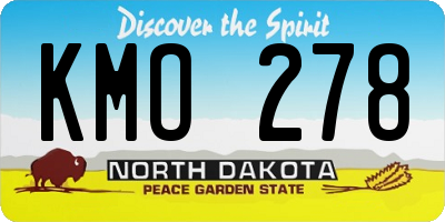 ND license plate KMO278