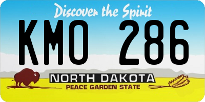 ND license plate KMO286