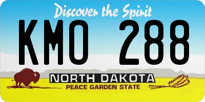 ND license plate KMO288