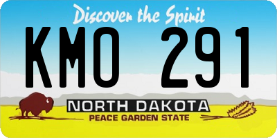 ND license plate KMO291