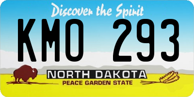 ND license plate KMO293