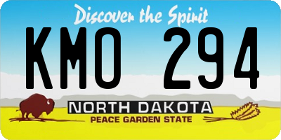 ND license plate KMO294