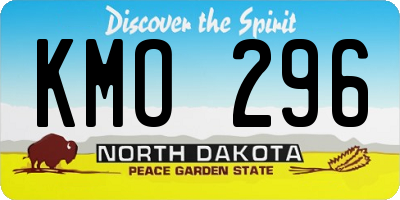 ND license plate KMO296