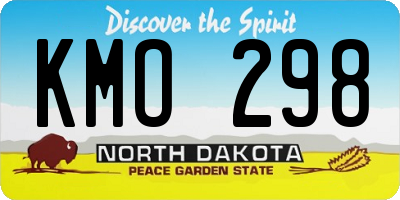 ND license plate KMO298