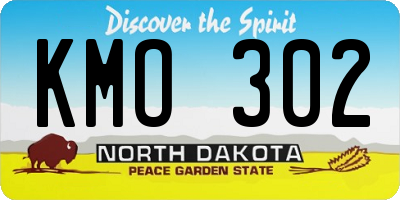 ND license plate KMO302