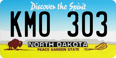 ND license plate KMO303