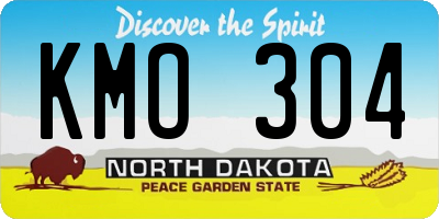 ND license plate KMO304