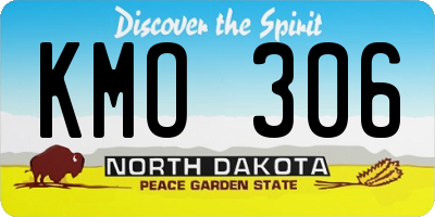 ND license plate KMO306