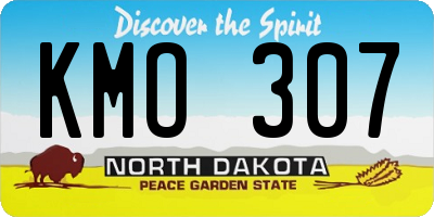 ND license plate KMO307