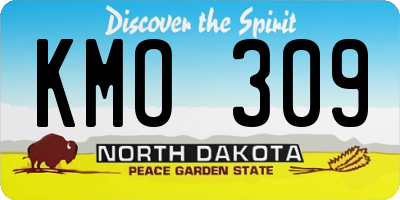 ND license plate KMO309