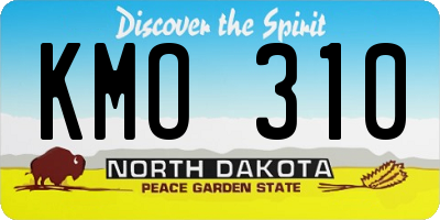ND license plate KMO310