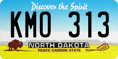 ND license plate KMO313