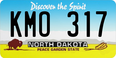 ND license plate KMO317