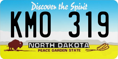 ND license plate KMO319