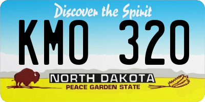 ND license plate KMO320