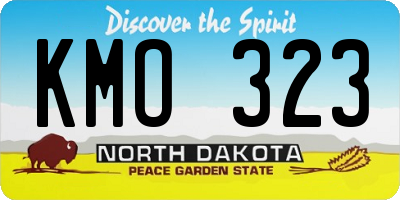 ND license plate KMO323