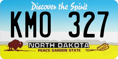 ND license plate KMO327