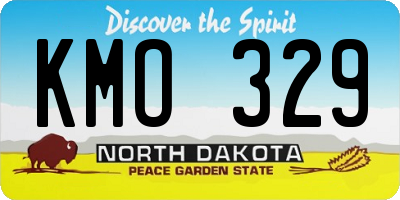 ND license plate KMO329