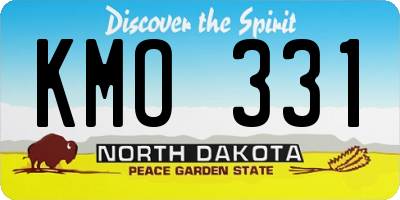 ND license plate KMO331