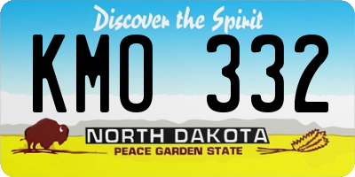 ND license plate KMO332