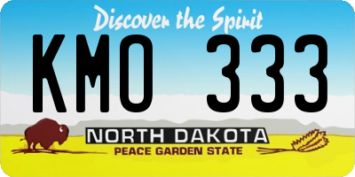 ND license plate KMO333