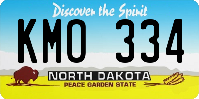 ND license plate KMO334