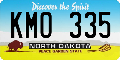 ND license plate KMO335