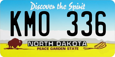 ND license plate KMO336