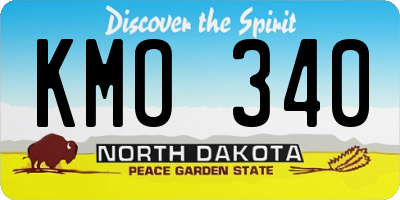 ND license plate KMO340