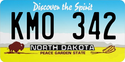ND license plate KMO342