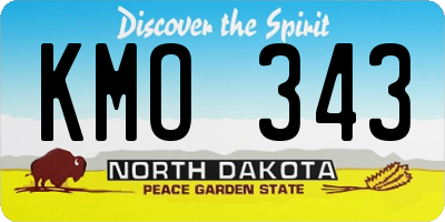 ND license plate KMO343