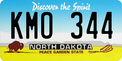 ND license plate KMO344