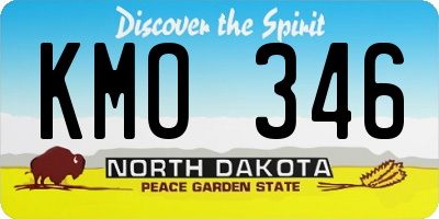 ND license plate KMO346
