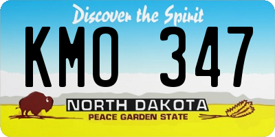 ND license plate KMO347