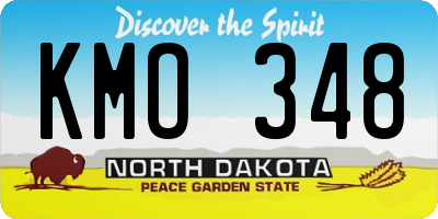 ND license plate KMO348