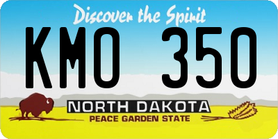 ND license plate KMO350