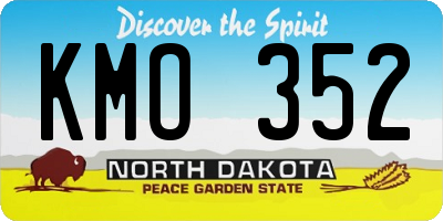 ND license plate KMO352