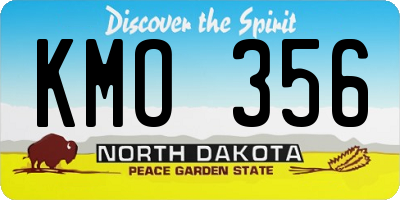 ND license plate KMO356