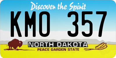 ND license plate KMO357