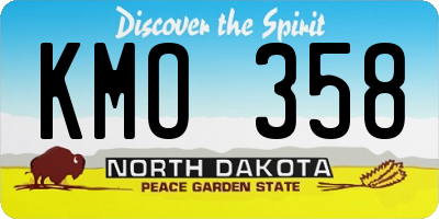 ND license plate KMO358