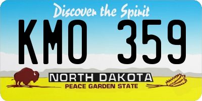 ND license plate KMO359