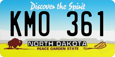 ND license plate KMO361